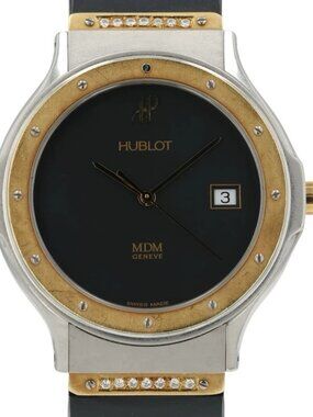 Hublot Classic Black Dial Gold & Steel 35mm Quartz Movement Unisex Watch